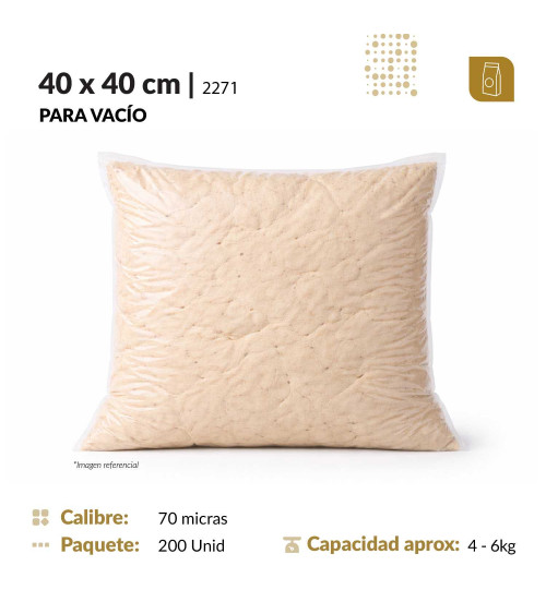 Funda plana 40x40 transparente para empacado al vacio