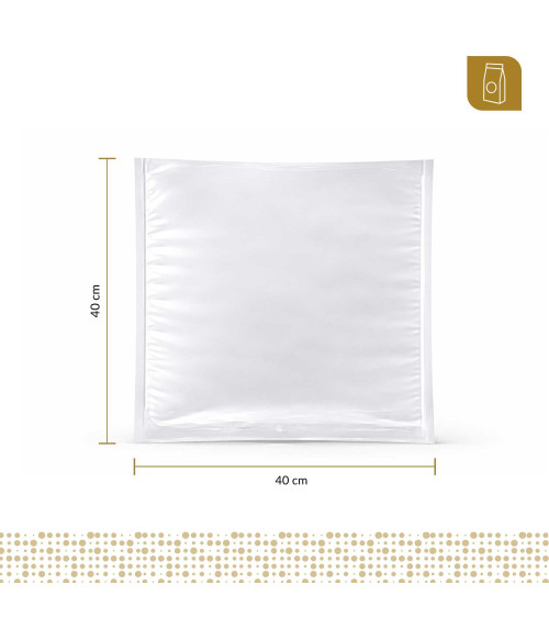 Funda plana 40x40 transparente para empacado al vacio