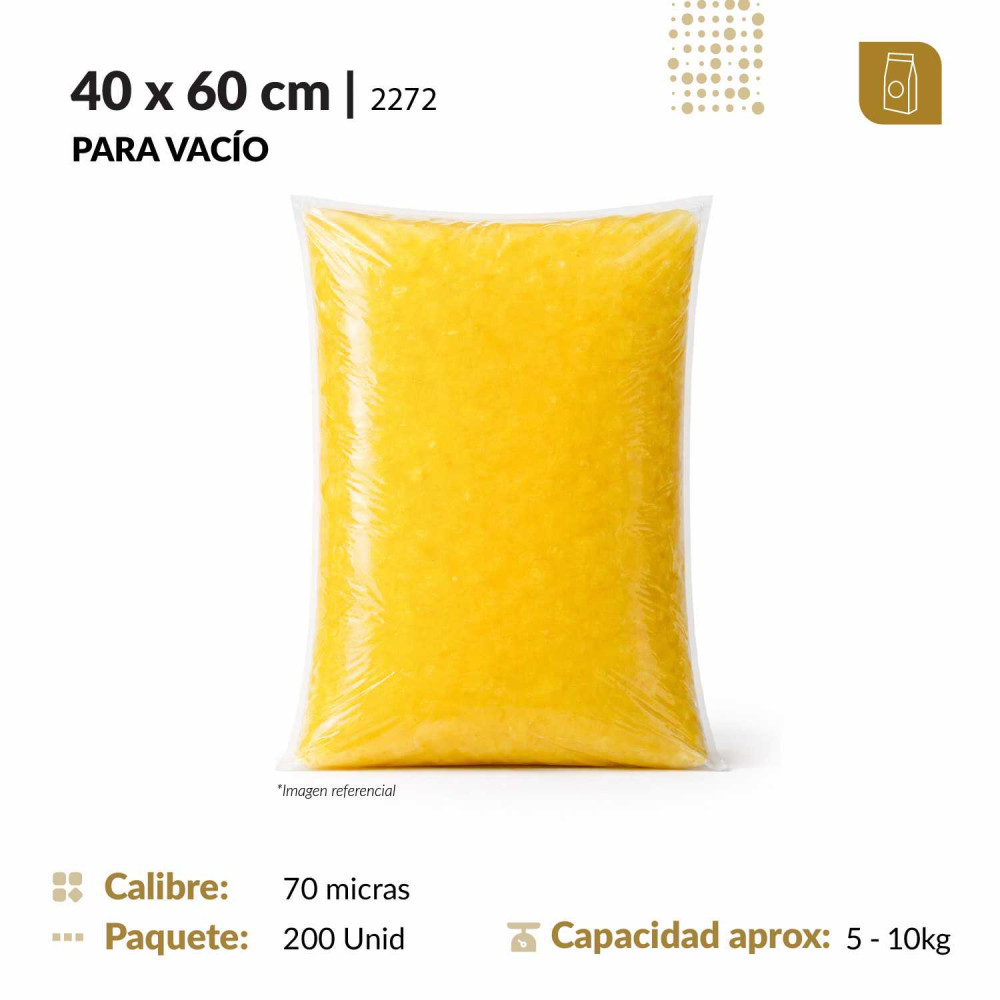 Funda plana 40x60 transparente para empacado al vacio