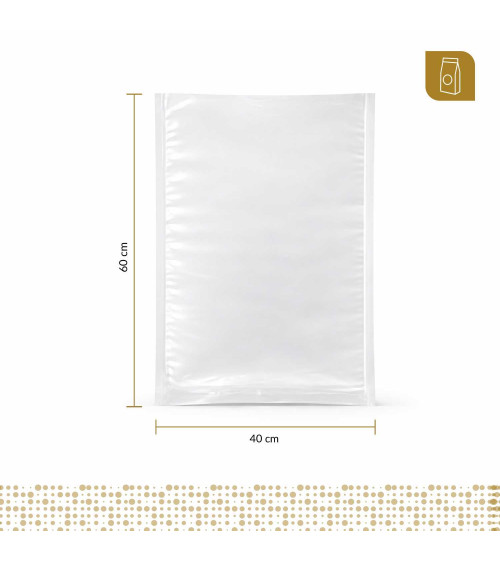 Funda plana 40x60 transparente para empacado al vacio