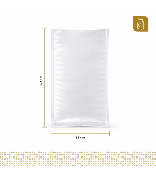 Funda plana 33x60 transparente para empacado al vacio