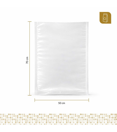 Funda plana 50x70 transparente para empacado al vacio