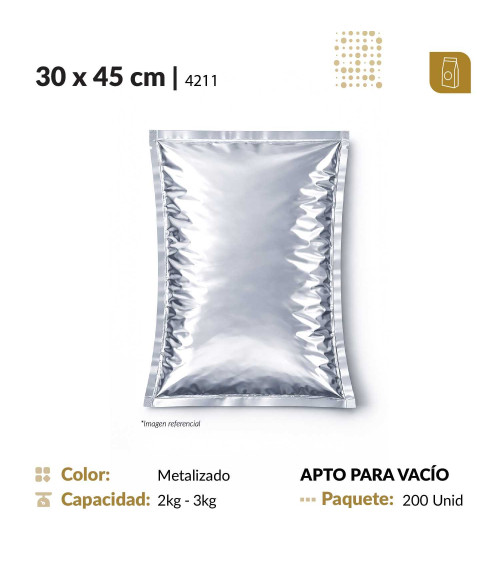 Funda plana 30x45 metalizada de 3 selles