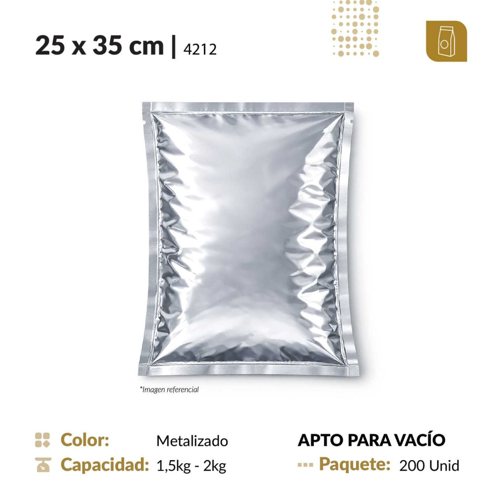Funda plana 25x35 metalizada de 3 selles