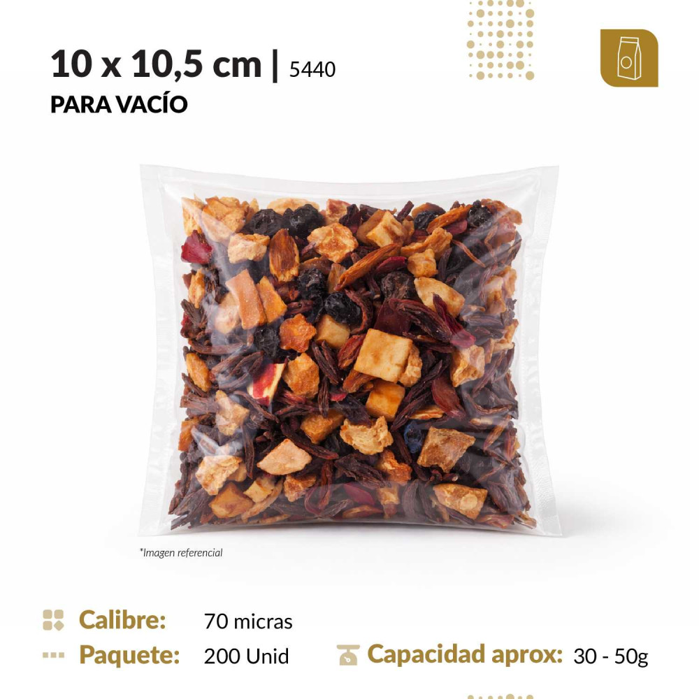 Funda plana 10x10.5 transparente para empacado al vacio