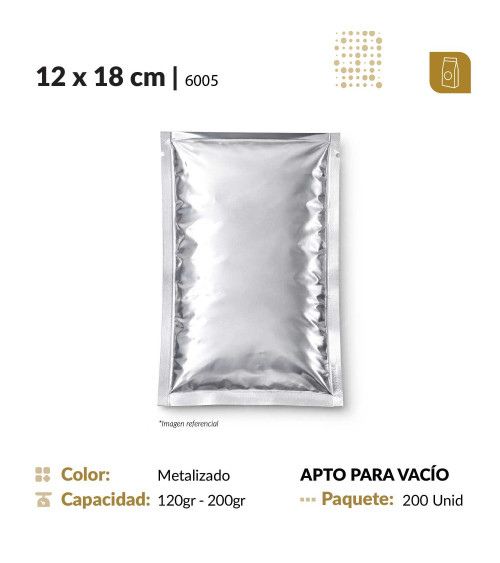 Funda plana 12x18 metalizada de 3 selles
