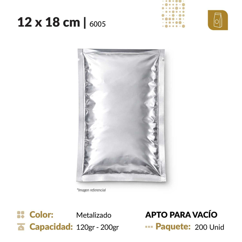 Funda plana 12x18 metalizada de 3 selles