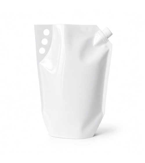 Funda tipo Doypack con válvula y agarradera 28x36 blanca para 4 litros