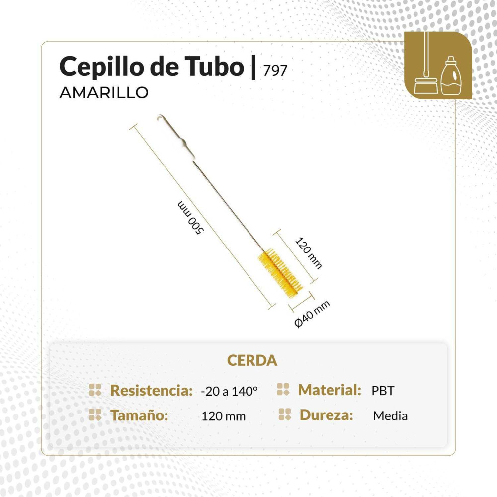 Cepillo para tubos de cerda media color amarillo