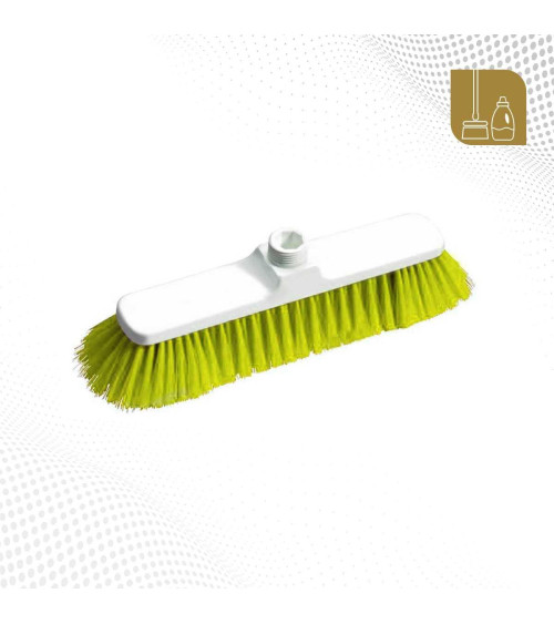 Escoba para suelos cerda suave 28 cm color amarillo