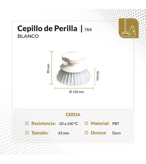 Cepillo de perilla circular color blanco