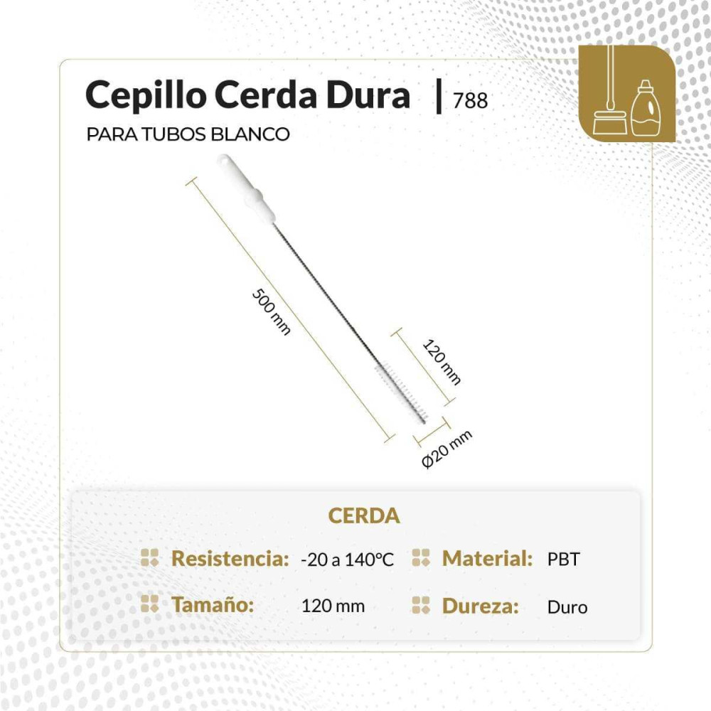 Cepillo para tubos de cerda dura color blanco