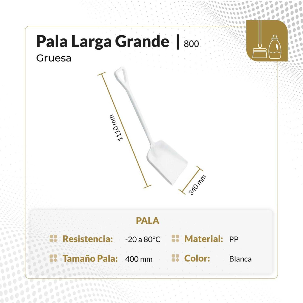 Pala larga grande  gruesa  blanca 400x9401110 mm 