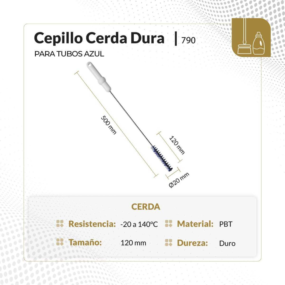 Cepillo para tubos de cerda dura color azul