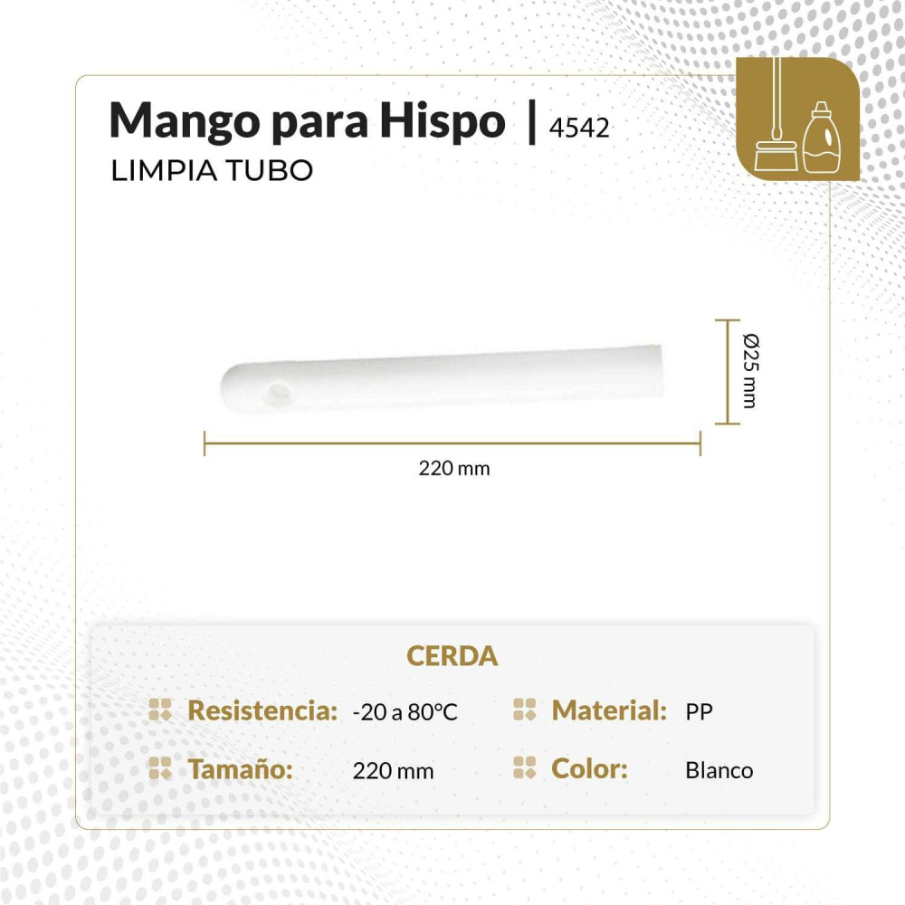 Mango limpia tubo color blanco 180x82 mm