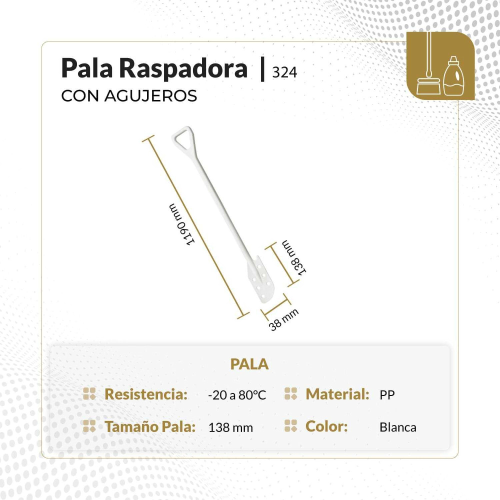 Pala raspadora con asa y agujeros