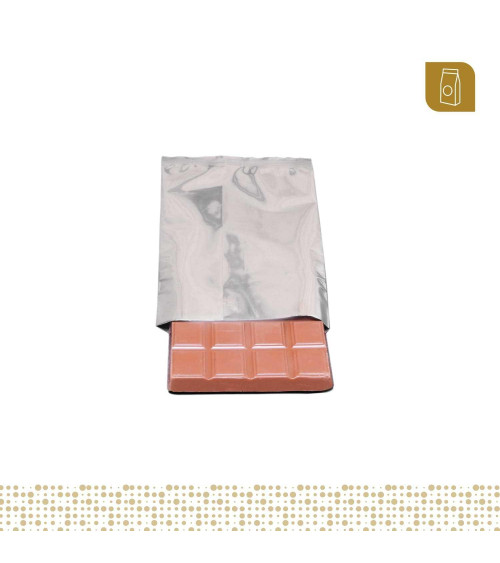 Funda bilaminada metalizada 8.5x20 para chocolates y snacks