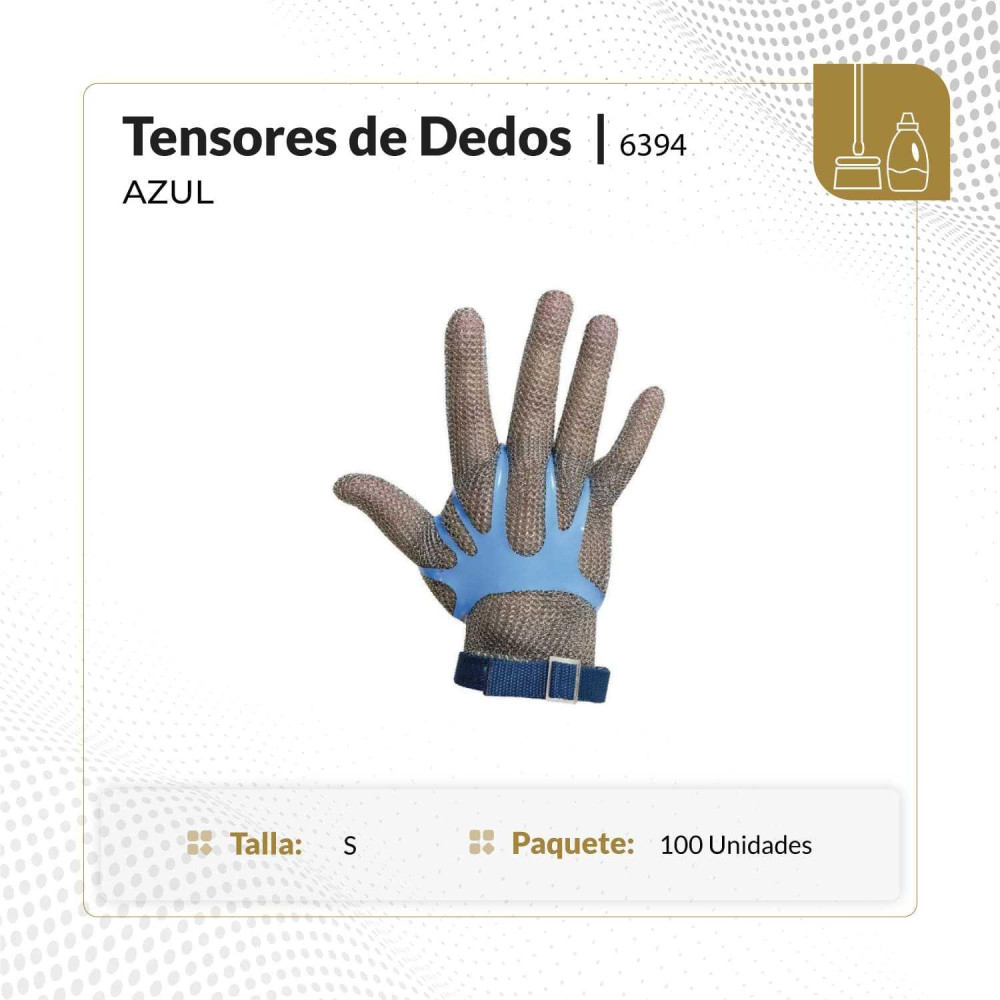 Tensores de dedos azul x 100 uni
