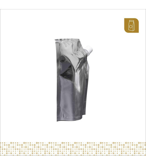 Funda parable tipo Doypack 10x18 cm metalizada con válvula para liquidos