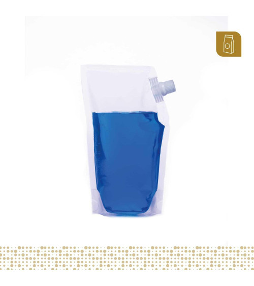 Funda parable tipo Doypack con válvula 13.3x21 transparente para liquidos y pastosos