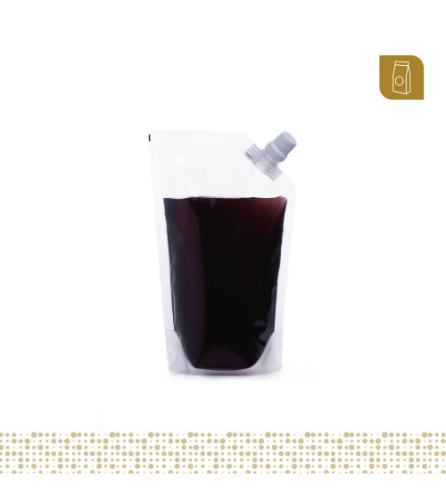 Funda parable tipo Doypack con válvula 13.3x21 cm transparente para líquidos y pastosos llenado por válvula.