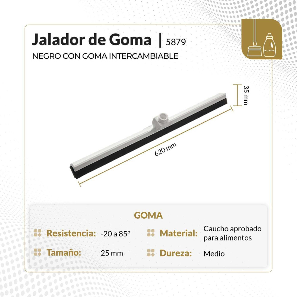 Jalador de  goma negro con goma intercambiable 620x35x105