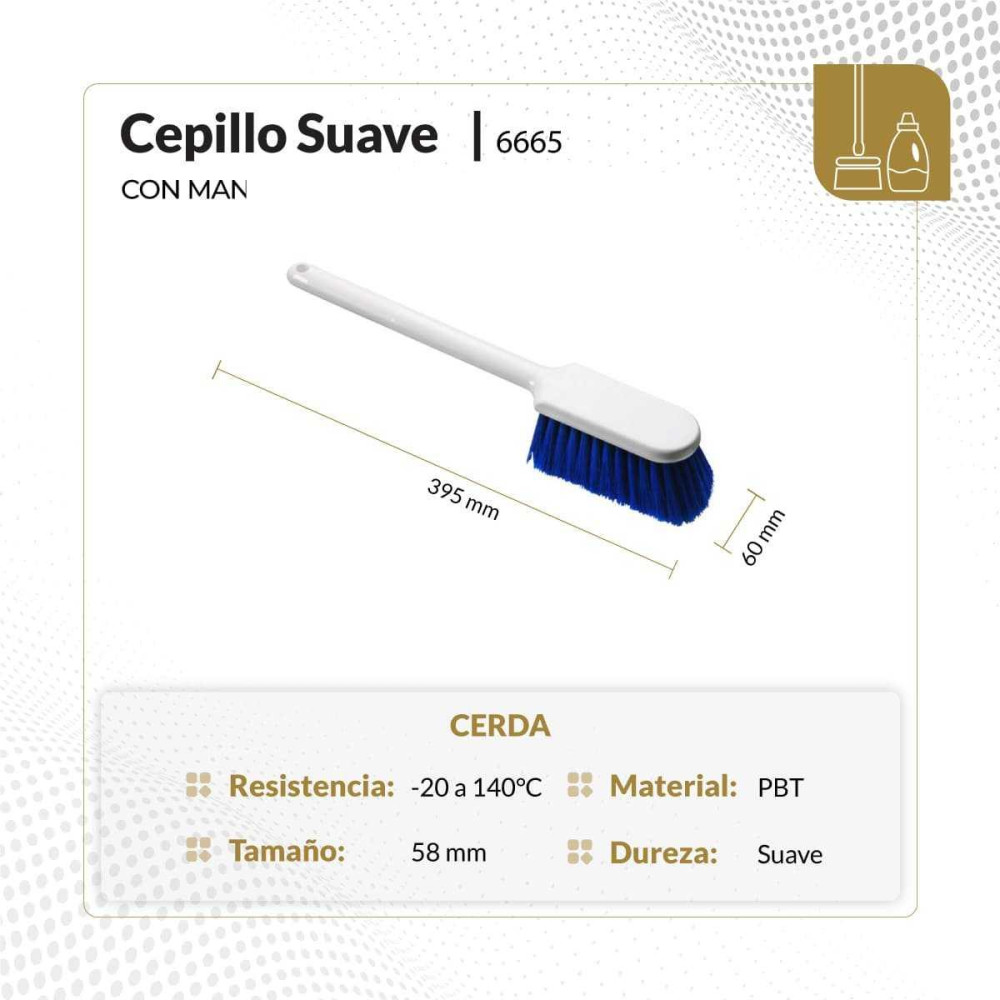 Cepillo suave color azul con mango