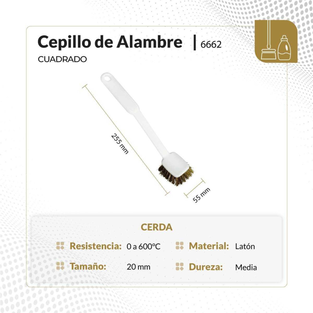 Cepillo limpia ollas sartenes cuadrado metálico