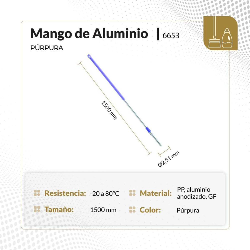 Mango aluminio morado 1500 mm